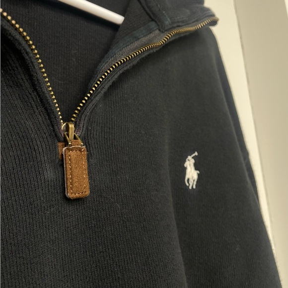 VTG Polo by Ralph Lauren Men's Black Quarter-Zip Sweater Knit XL - Picture 3 of 9
